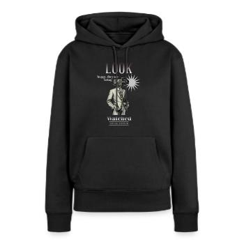 Caméraman - Sweat à capuche Premium bio Femme - noir - Devant - Julia (174cm)
