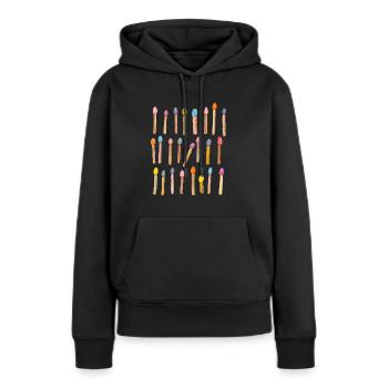 Bunte Streichhölzer für Abenteurer Aquarell Muster - Frauen Premium Bio Hoodie - Schwarz - Vorne - Julia (174cm)