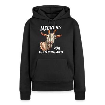 ZIEGE MECKERN FÜR DEUTSCHLAND - Frauen Premium Bio Hoodie - Schwarz - Vorne - Julia (174cm)