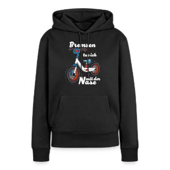 Je freine avec mon nez - Sweat à capuche Premium bio Femme - noir - Devant - Julia (174cm)