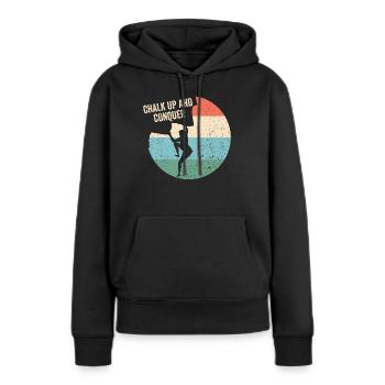 Tracer à la craie et conquérir des rochers - Sweat à capuche Premium bio Femme - noir - Devant - Julia (174cm)