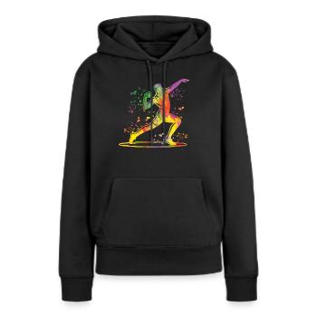 Lanceur de poids Colorsplash Lancer de poids - Sweat à capuche Premium bio Femme - noir - Devant - Julia (174cm)