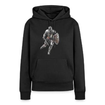 ÉPÉE ARMURE DE CHEVALIER - Sweat à capuche Premium bio Femme - noir - Devant - Julia (174cm)