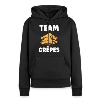 crêpe - Sweat à capuche Premium bio Femme - noir - Devant - Julia (174cm)