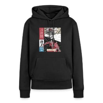 Meisterschwertkämpfer Katana vs Schusswaffe - Frauen Premium Bio Hoodie - Schwarz - Vorne - Julia (174cm)