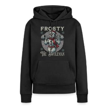 Frosty Der Muskelmann Schneemann Fitness - Frauen Premium Bio Hoodie - Schwarz - Vorne - Julia (174cm)