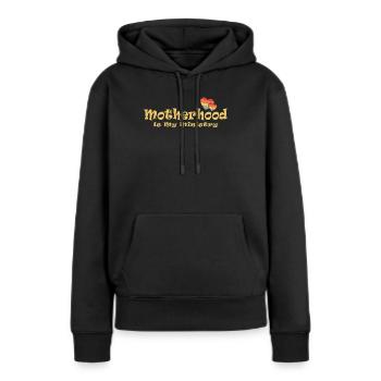 Mutterschaft ist mein Dienst - Frauen Premium Bio Hoodie - Schwarz - Vorne - Julia (174cm)