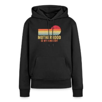 Mutterschaft ist mein Dienst - Frauen Premium Bio Hoodie - Schwarz - Vorne - Julia (174cm)