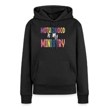 Mutterschaft ist mein Dienst - Frauen Premium Bio Hoodie - Schwarz - Vorne - Julia (174cm)