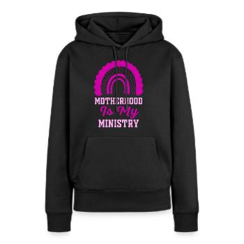 Mutterschaft ist mein Dienst - Frauen Premium Bio Hoodie - Schwarz - Vorne - Julia (174cm)