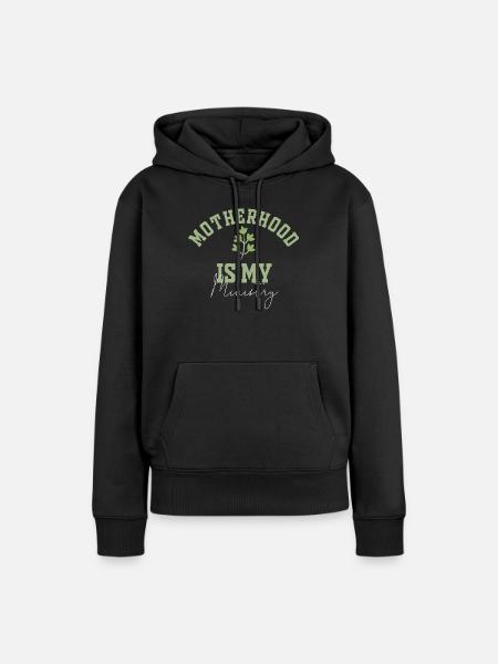 Mutterschaft ist mein Dienst - Frauen Premium Bio Hoodie - Schwarz