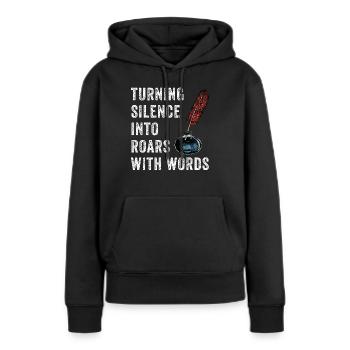 Poetry Slam Schriftsteller Poet Literatur Slam - Frauen Premium Bio Hoodie - Schwarz - Vorne - Julia (174cm)