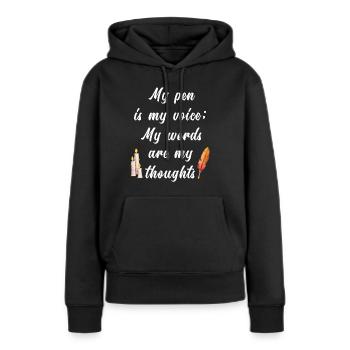 Poetry Slam Schriftsteller Poet Literatur Slam - Frauen Premium Bio Hoodie - Schwarz - Vorne - Julia (174cm)