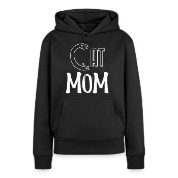 Cat mom. Maman d'un chat. - Sweat à capuche Premium bio Femme - noir - Devant - Julia (174cm)