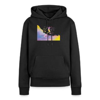 Trail Runner Cross Trail Bergläufer - Frauen Premium Bio Hoodie - Schwarz - Vorne - Julia (174cm)