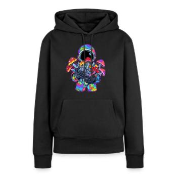 Trippy astronaute champignon Art EDM Festival Rave - Sweat à capuche Premium bio Femme - noir - Devant - Julia (174cm)
