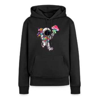 Summer EDM Raver Trippy Astronaut Forest Festival - Women’s Premium Organic Hoodie - black - Front - Julia (174cm)