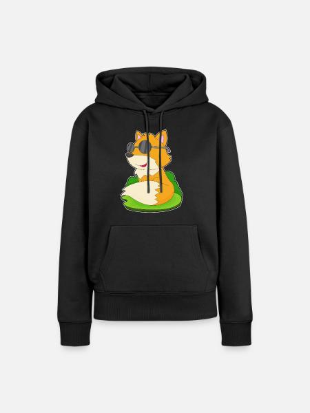 Fuchs Sonnenbrille - Frauen Premium Bio Hoodie - Schwarz