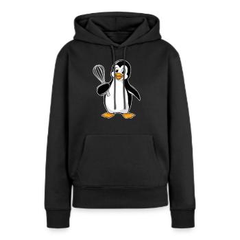 Pingouin joyeux avec fouet pour - Sweat à capuche Premium bio Femme - noir - Devant - Julia (174cm)