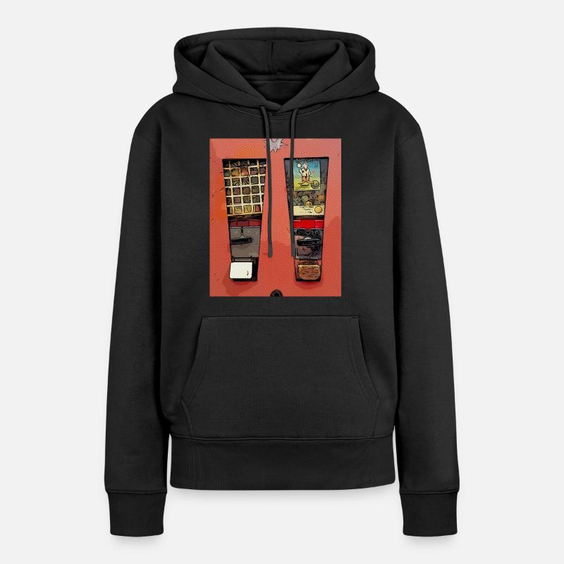 Retro chewing gum machine in comic look - Women’s Premium Organic Hoodie - black