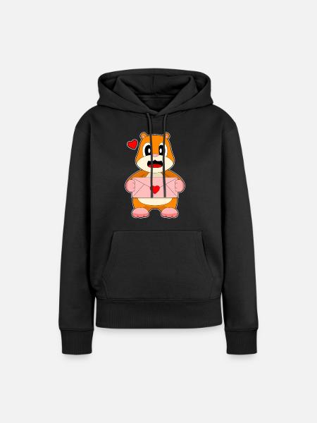 Hamster Liebesbrief - Frauen Premium Bio Hoodie - Schwarz