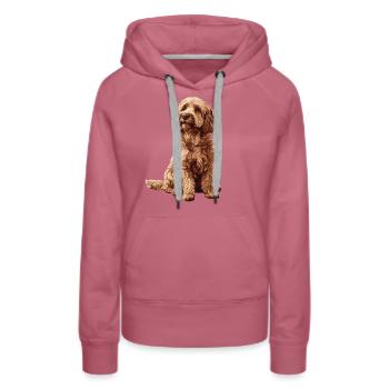 Labradoodle - Frauen Premium Bio Hoodie - Malve - Vorne - Isabella (175cm)