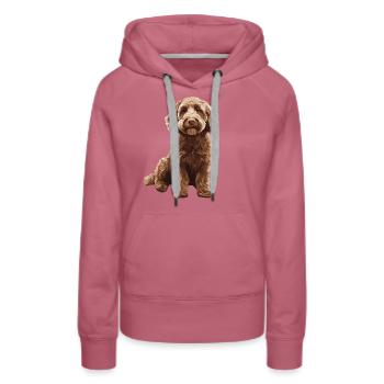 Labradoodle - Frauen Premium Bio Hoodie - Malve - Vorne - Isabella (175cm)