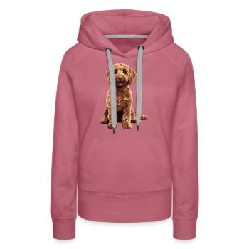 Labradoodle - Frauen Premium Bio Hoodie - Malve - Vorne - Isabella (175cm)