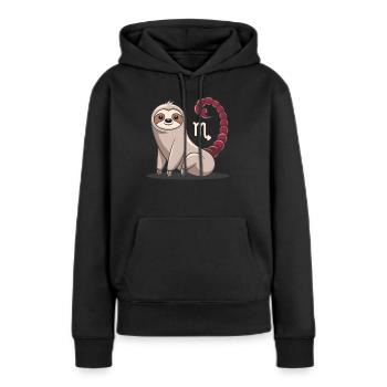 Skorpion Sternzeichen Faultier Illustration Mit - Frauen Premium Bio Hoodie - Schwarz - Vorne - Julia (174cm)