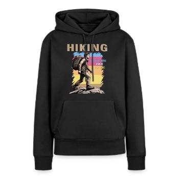 RANDONNÉE D’ALPINISME - Sweat à capuche Premium bio Femme - noir - Devant - Julia (174cm)