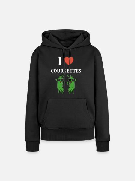 Zucchini-Humor - Frauen Premium Bio Hoodie - Schwarz