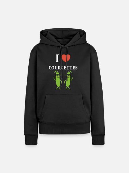 Zucchini-Humor - Frauen Premium Bio Hoodie - Schwarz