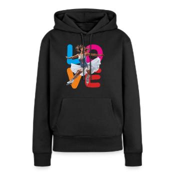 L’AMOUR DU PATINAGE ARTISTIQUE - Sweat à capuche Premium bio Femme - noir - Devant - Julia (174cm)