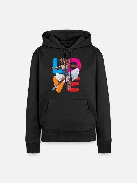 EISKUNSTLAUF LOVE - Frauen Premium Bio Hoodie - Schwarz