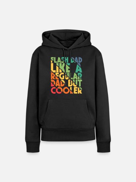 Bouldering Flash Papa Boulderer - Frauen Premium Bio Hoodie - Schwarz