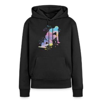 Sprinter Colorsplash Sprintender Sprint - Sweat à capuche Premium bio Femme - noir - Devant - Julia (174cm)