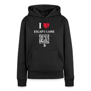 Fluchtspiel - Frauen Premium Bio Hoodie - Schwarz - Vorne - Julia (174cm)