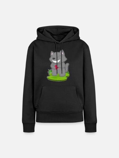 Katze Poker Pokerkarten - Frauen Premium Bio Hoodie - Schwarz
