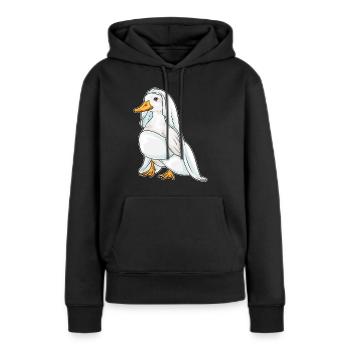 Canard Voile de mariée Mariage - Sweat à capuche Premium bio Femme - noir - Devant - Julia (174cm)