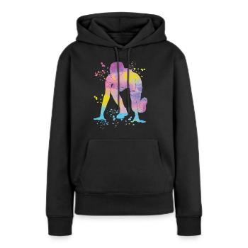 Sprinter Colorsplash Sprintender Sprint - Sweat à capuche Premium bio Femme - noir - Devant - Julia (174cm)