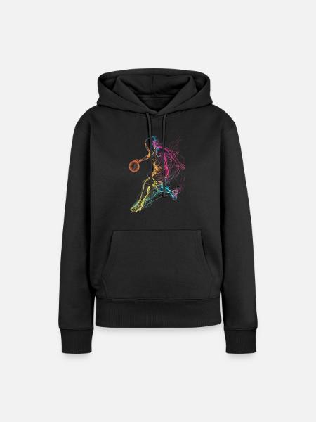 Basketballerin - Frauen Premium Bio Hoodie - Schwarz