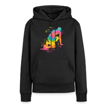 Sprinter Colorsplash Sprintender Sprint - Sweat à capuche Premium bio Femme - noir - Devant - Julia (174cm)