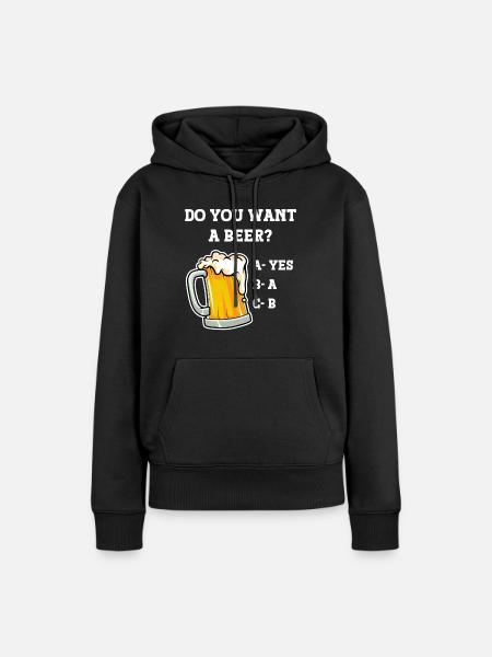 Lustiger Bier-Entscheidungsbaum - Frauen Premium Bio Hoodie - Schwarz