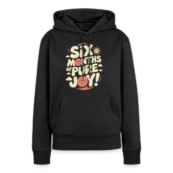 Six mois du semestre d’anniversaire de Reiner Freude - Sweat à capuche Premium bio Femme - noir - Devant - Julia (174cm)
