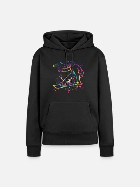 Snowboarder Snowboarding Snowboard - Frauen Premium Bio Hoodie - Schwarz