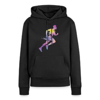 Sprinter Colorsplash Sprintender Sprint - Sweat à capuche Premium bio Femme - noir - Devant - Julia (174cm)