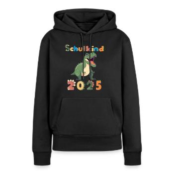 Schulkind 2025 Dinosaurier - Frauen Premium Bio Hoodie - Schwarz - Vorne - Julia (174cm)