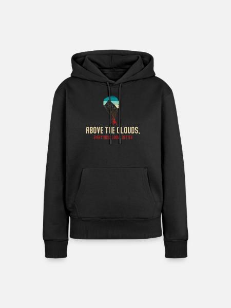 Über den Wolken Paramotor-Enthusiast - Frauen Premium Bio Hoodie - Schwarz