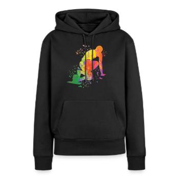 Sprinter Colorsplash Sprintender Sprint - Sweat à capuche Premium bio Femme - noir - Devant - Julia (174cm)