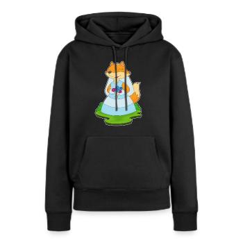 Renard Voile de mariée Mariage - Sweat à capuche Premium bio Femme - noir - Devant - Julia (174cm)